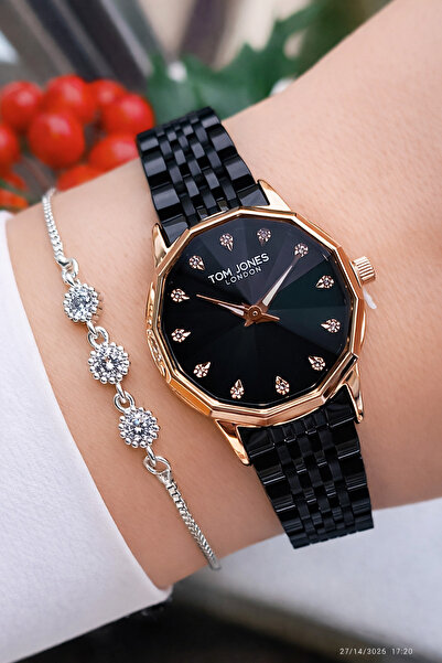 Tom Jones Orjinal 2 Yıl Garantili Kadın Kol Saati Rose Gold Renk Kesme cam+Bi...