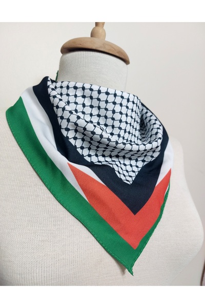 istanbul prensesleri Eșarfă cu tematică palestiniană 50x50 Crepon anti-alunec...