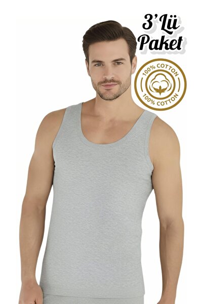 Özten İç Giyim 100% Cotton 3-Pack Compact Combed Cotton Men's Undershirt Ozt3...