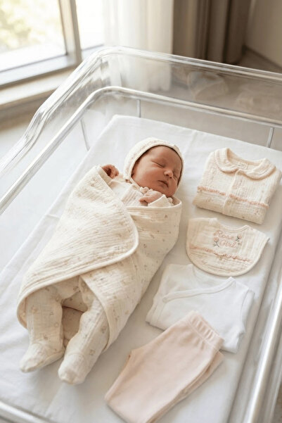 by bubbles Rose Girl Kız Bebek Yenidoğan 10 Parça Kutulu Hastane Çıkış Seti