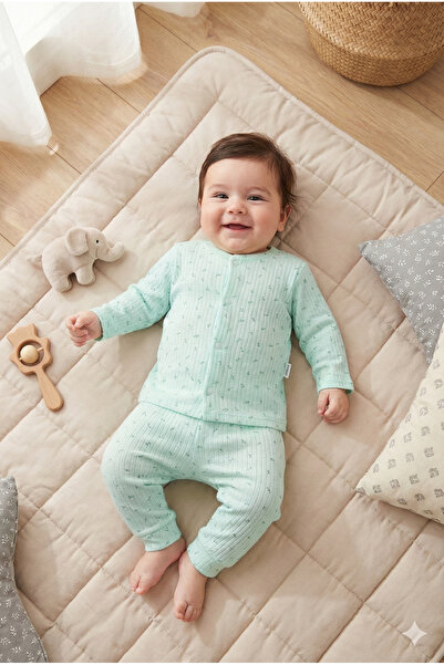 MAMAKOALA طقم بيجامة للأطفال مكون من قطعتين بنمط أخضر مائي