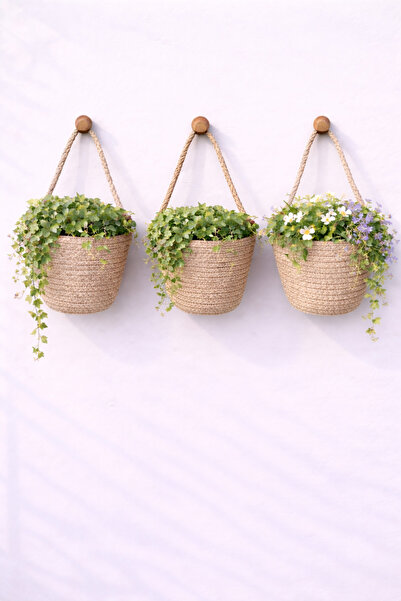 ÖRGÜM Sepet 3'lü Mini Sepet Düzenleyici (BİTKİLER VE ASKILAR DAHİL DEĞİLDİR)