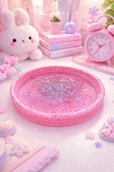 Phellos صينية صغيرة، صينية زخرفية من الإيبوكسي اللامع الوردي وطبق للمجوهرات -...