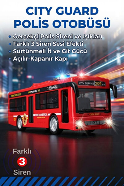 viyol marketim حافلة الشرطة مع الأضواء والأصوات - أبواب قابلة للفتح - لعبة نم...