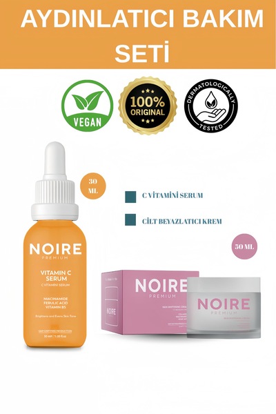 NOIRE PREMIUM Aydınlatıcı Bakım Seti,Niacinamide,Ferulic Acid,Vitamin B5,Coll...