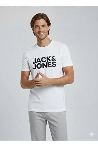 Jack & Jones Jack Jones Logolu Pamuklu Erkek Kaliteli Ithal Футболка - 121519...