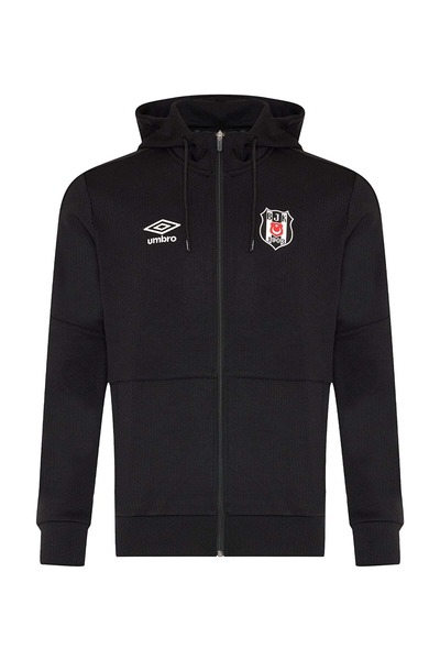 Beşiktaş S.K. Bjk Umbro 25/26 Erkek Fermuarlı Kapüşonlu Sweatshirt SİYAH