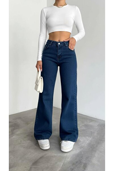 nd jeans Γυναικείο τζιν Νέο παντελόνι Palozzo ψηλόμεσο