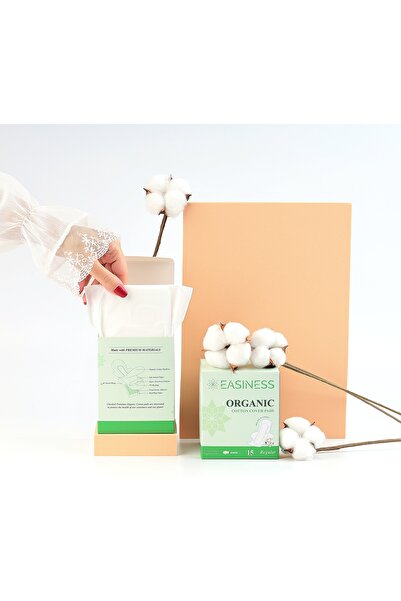 Easiness فوط صحية ليلية رقيقة للغاية مصنوعة من القطن العضوي 100%، 10 قطع