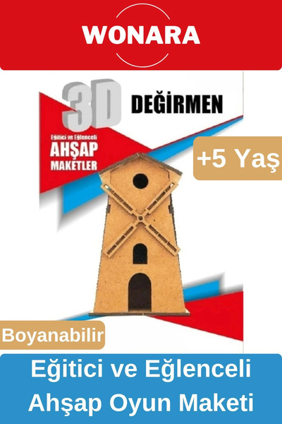 3D Eğitici Zeka Geliştirici Boyanabilir Ahşap Puzzle - Ebeveyn ve Çocuk İçin Demonte Oyun Maketi