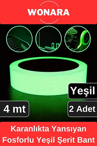 Wonara Premium Karanlıkta Yansıyan Yapışkanlı Işık Veren Fosforlu (Fotolümen)...