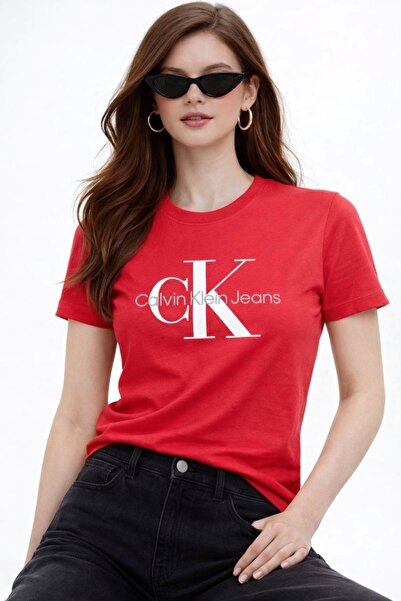 Calvin Klein Ck Women - Monogram Patterned Slim Fit T-shirt