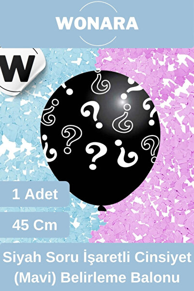 Wonara Premium Keyifli Eğlenceli Siyah Soru İşaretli Kız Erkek Çocuk Cinsiyet...