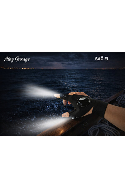 Atay Garage Parmaksız LED El Feneri Eldiven – Çok Amaçlı, Balıkçılık, Tamir, ...
