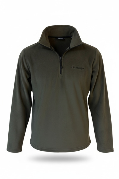 Tough Challenger Outdoor Polar Coat Khaki Half Zipper Non-Pilling Men's Coat ...