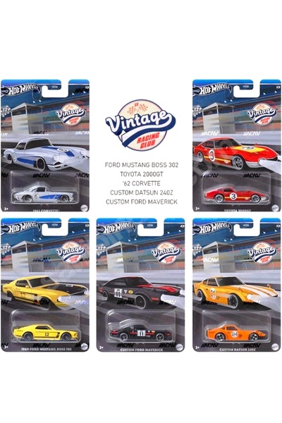 HOT WHEELS Vintage Racing Club – 5’li Premium Set (1:64)