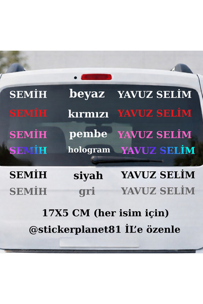 AlpiLeo 2 Adet Kişiye Özel iSİM Sticker - Büyük Harf - Bisiklet, Laptop, Moto...