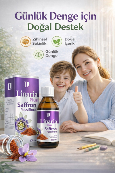 LİNARİA Plus Safran Ekstresi Ve Passiflora Içeren Sıvı Takviye Edici Gıda (20...