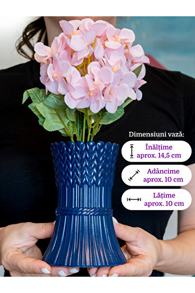 OEM Vaza Impletita + 1 Floare Begonia Artificiala