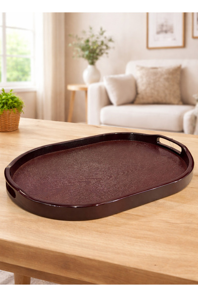 ALQANNAS Large Oval Fiber Serving Tray