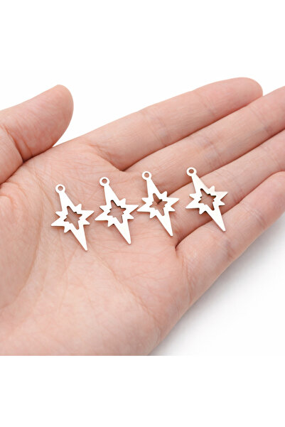 Flower 20 Adet - Kutup Yıldızı Kolye Ucu, Küpe Ucu, Halhal Sallantı Ucu, Kutu...