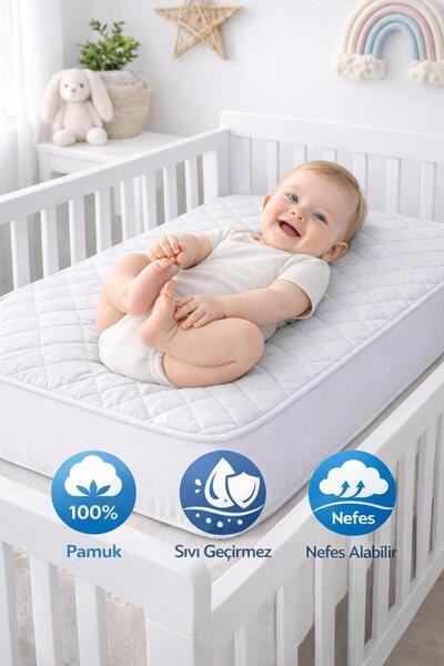 TEXTİLEGARDEN مرتبة أطفال مبطنة من القطن بنسبة 100%، مرتبة أطفال بجانب سرير الأم