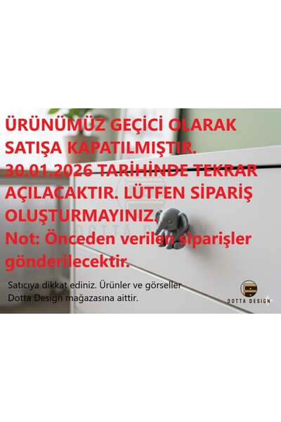 Dot Design Çocuk Odası Kulpları - Fil Kulp (Tekli)