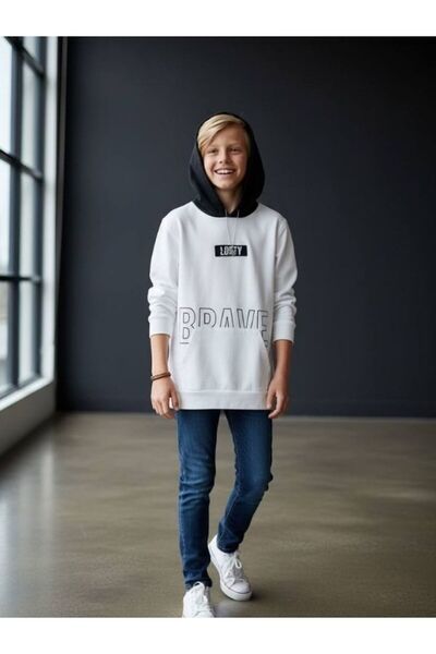 Zekids Ανδρικό φούτερ με κουκούλα με γράμματα Lofty