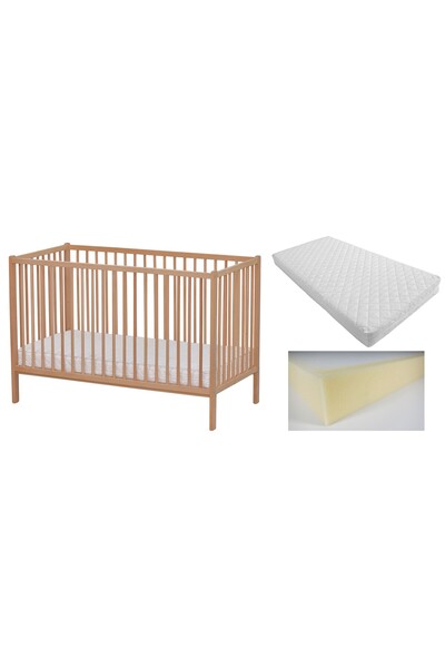 Primii Pasi Set Patut copii 120x60 cm din 100% lemn de fag, Primii Pasi+ Salt...