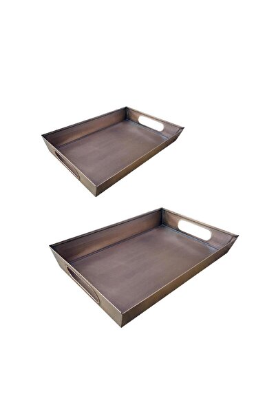 Altabi Tava de prezentare metalica colorata cupru - Set 2 dimensiuni