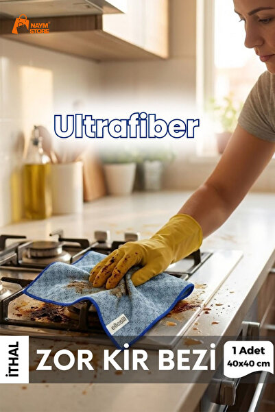 meastore ( 1 Adet ) Telli Zor Kir Temizlik Bezi Ankastre Ocak Davlumbaz 40*40...