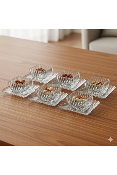 Dania ✨ Luxurious glass yogurt set with a spiral pattern: 6 yogurts (10.8 x 6...