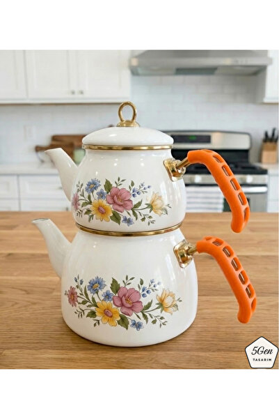 5Gen Tasarım Demir Saplı Çaydanlık, Tava, Cezve İçin Silikon Tutacak Seti (Tu...