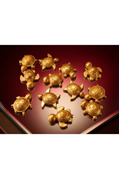 ( 12 X ADET ) 1 SET CONCEPT TURTLE FAMILY SEHPA & TV ÜNİTESİ SÜSÜ GOLD COLOUR