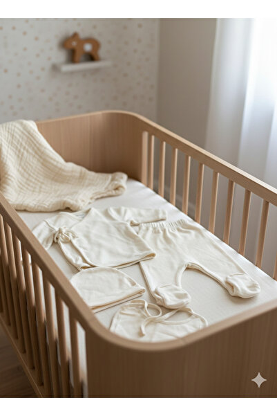 PURE BABY NATURA طقم خروج من المستشفى مكون من 5 قطع مصنوع من القطن بنسبة 100%