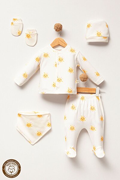 MAHFEL طقم خروج من مستشفى الأطفال حديثي الولادة مكون من 5 قطع - Güneş