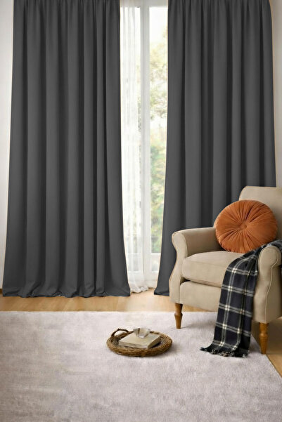 BD beyaz dokuma Antrasit Gri Blackout Işık Geçirmez Güneşlik Termal Karartma ...