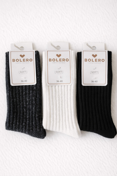 A&D HANDMADE Bolero Wool Winter Women's Socks (Pack of 3)