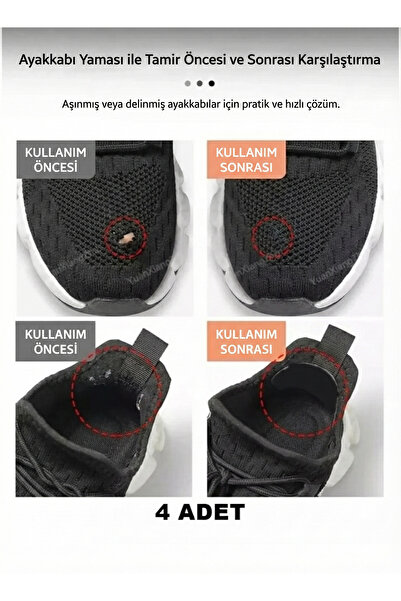 LOVYCO 4 Adet Yuvarlak Siyah Ayakkabı Yaması Spor Ayakkabı Tamir Delik Onarım...