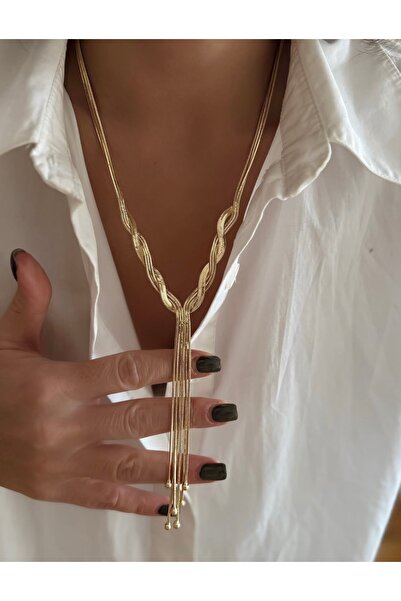 Charmist 14K Çelik Üzeri Altın Kaplama Kuyumcu İşçiliği Kolye