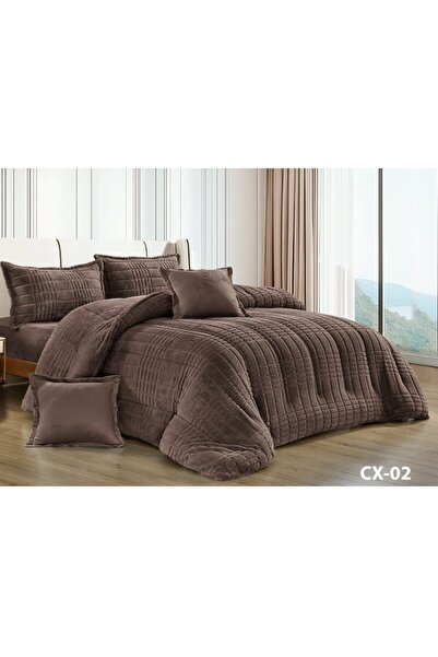 Roshen 6-piece winter double bed sheet set, soft velvet middle filling with p...