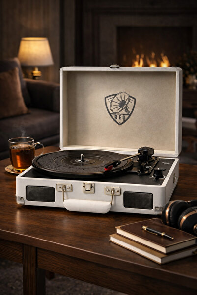 REG Vintage 102B Plus Plak Çalar Şarjlı Bluetooth Dahili Hoparlörlü Metal İğn...