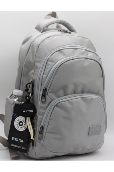 Bevitton 34600 Waterproof Fabric School Bag Unisex School Backpack Gray