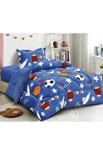 Red Rose مفرش أطفال وجهين مخمل فرو 3 قطع من أجل شتاء دافئ لحاف مقاس 160*210