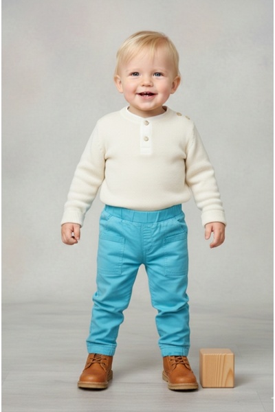 nk kids Baby Boy-Child Baby Girl-Child Woven Linen Trousers