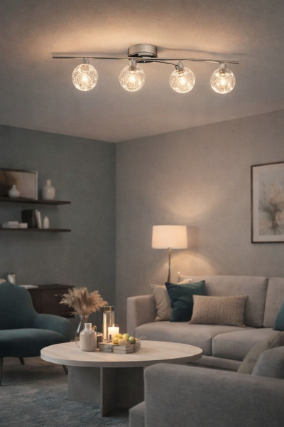 Eglo Ceiling Light Zylis 32213, 4xG9, Max. 4x33W, IP20, Steel and Glass, Indoor