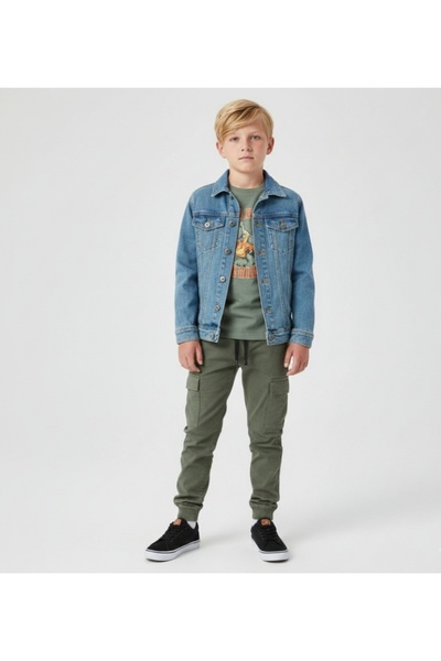 RİNDO KİDS Λινό παντελόνι Rindo Unisex Cargo Pocket Elastic Leg