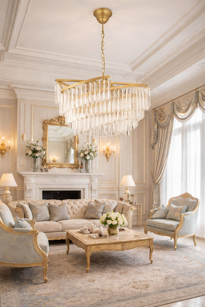 Apliqa Lustra Cristal HubRom, ARIZONA 3715-1S-FR 73x93 cm 6xE14-40W Antiq