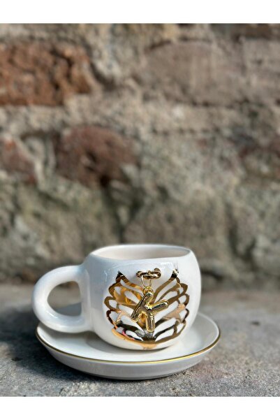 tuanART Sallanan Harf Seçenekli El Yapımı Kahve Seramik Bardak Kupa Mug