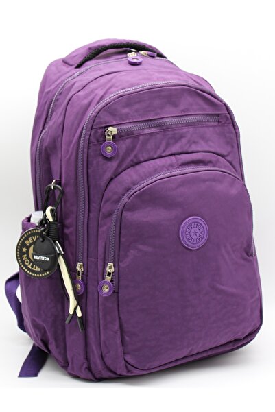 Bevitton حقيبة مدرسية من القماش المقاوم للماء باللون الأرجواني للجنسين حقيبة ...